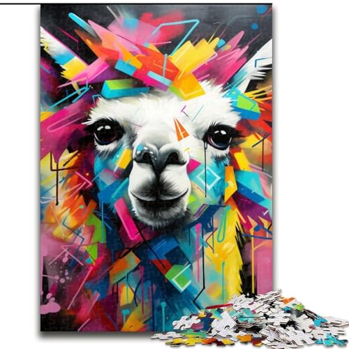 1000-teiliges Puzzle Alpaka, Kartonpuzzle für Erwachsene, Größe: 38x26cm, anspruchsvolles Denkspiel, Familienaktivität, Heimdekoration 1000-teiliges Puzzle Alpaka, Kartonpuzzle für Erwachsene, Größe: 38x26cm, anspruchsvolles Denkspiel, Familienaktivität, Heimdekoration von LYXIANY