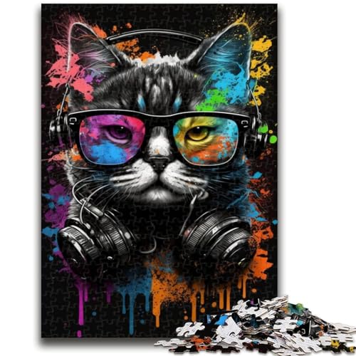 1000-teiliges Puzzle für Erwachsene, Geschenke, Kopfhörer, Katze, Lernspielzeug, Familienspiele, Geschenke für Freunde und Familie, 26x38cm 1000-teiliges Puzzle für Erwachsene, Geschenke, Kopfhörer, Katze, Lernspielzeug, Familienspiele, Geschenke für Freunde und Familie, 26x38cm von LYXIANY