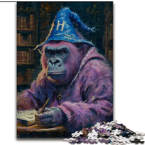 1000-teiliges Puzzle für Erwachsene und Jugendliche, Gorilla Wizard, anspruchsvolles Spiel und Familienspiel, ganze Familie, 26x38cm 1000-teiliges Puzzle für Erwachsene und Jugendliche, Gorilla Wizard, anspruchsvolles Spiel und Familienspiel, ganze Familie, 26x38cm von LYXIANY
