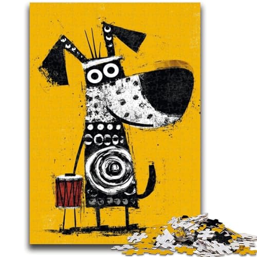 1000-teiliges Puzzle für Erwachsene und Jugendliche, abstrakte Kunst, Hund, lebendiges und einzigartiges Design, entspannendes und herausforderndes Puzzle-Erlebnis, 38x26cm 1000-teiliges Puzzle für Erwachsene und Jugendliche, abstrakte Kunst, Hund, lebendiges und einzigartiges Design, entspannendes und herausforderndes Puzzle-Erlebnis, 38x26cm von LYXIANY