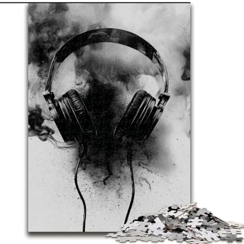 1000-teiliges Puzzle für Erwachsene und Jugendliche, schwarz-weiße Kopfhörer, anspruchsvolles Spiel und Familienspiel mit passendem Poster und Quizblatt, 38x26cm 1000-teiliges Puzzle für Erwachsene und Jugendliche, schwarz-weiße Kopfhörer, anspruchsvolles Spiel und Familienspiel mit passendem Poster und Quizblatt, 38x26cm von LYXIANY