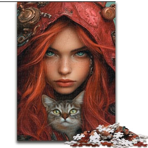 1000-teiliges Puzzle für Erwachsene und Teenager, Anime-Mädchen und Katze, dekomprimierendes intellektuelles Lernspielzeug ganze Familie, 50x75cm 1000-teiliges Puzzle für Erwachsene und Teenager, Anime-Mädchen und Katze, dekomprimierendes intellektuelles Lernspielzeug ganze Familie, 50x75cm von LYXIANY