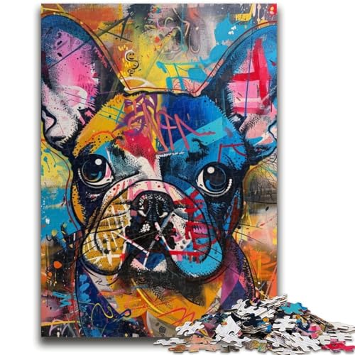 1000-teiliges Puzzle für Jugendliche und Erwachsene, Französische Bulldogge-Graffiti, für Kinder ab 14 Jahren, Quizspiel, Spaß für zu Hause, Aktivitäten, Geburtstagsgeschenk, Reisegeschenke, 26x38cm 1000-teiliges Puzzle für Jugendliche und Erwachsene, Französische Bulldogge-Graffiti, für Kinder ab 14 Jahren, Quizspiel, Spaß für zu Hause, Aktivitäten, Geburtstagsgeschenk, Reisegeschenke, 26x38cm von LYXIANY
