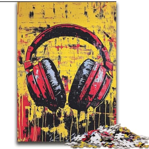 1000-teiliges Puzzle für Teenager, künstlerische Kopfhörer, anspruchsvolles Spiel und Familienspiel mit vollständig ineinandergreifenden, zufällig geformten Teilen, 38x52cm 1000-teiliges Puzzle für Teenager, künstlerische Kopfhörer, anspruchsvolles Spiel und Familienspiel mit vollständig ineinandergreifenden, zufällig geformten Teilen, 38x52cm von LYXIANY