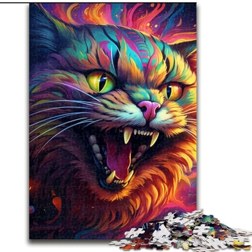 Buntes Kunst-Puzzle mit Psychedelischer Katze, 1000 Teile für Erwachsene, Puzzle für Erwachsene, anspruchsvolles Denkspiel, Familienaktivität, Heimdekoration, Größe: 38x26cm Buntes Kunst-Puzzle mit Psychedelischer Katze, 1000 Teile für Erwachsene, Puzzle für Erwachsene, anspruchsvolles Denkspiel, Familienaktivität, Heimdekoration, Größe: 38x26cm von LYXIANY