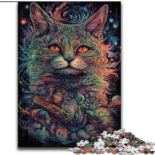 Buntes Weltraumkatzen-Puzzle, 1000 Teile, Holzpuzzle für Erwachsene zur Heimdekoration, ideales Weihnachts- und Neujahrsgeschenk für Teenager, Größe 50x75cm Buntes Weltraumkatzen-Puzzle, 1000 Teile, Holzpuzzle für Erwachsene zur Heimdekoration, ideales Weihnachts- und Neujahrsgeschenk für Teenager, Größe 50x75cm von LYXIANY
