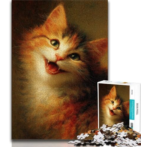 Happy Cat 1000-teiliges Puzzle für Teenager, Geschenke, dekomprimierendes intellektuelles Lernspielzeug, tolle Geschenke und Spielzeuge, 50x75cm Happy Cat 1000-teiliges Puzzle für Teenager, Geschenke, dekomprimierendes intellektuelles Lernspielzeug, tolle Geschenke und Spielzeuge, 50x75cm von LYXIANY