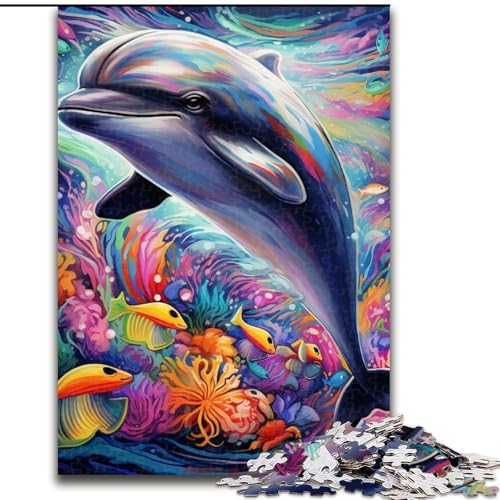 Psychedelischer Delfin, 1000-teiliges Puzzle, Geschenke, Kartonpuzzle für Erwachsene, anspruchsvolles DIY-Denkspiel für Teenager, Größe: 38x26cm Psychedelischer Delfin, 1000-teiliges Puzzle, Geschenke, Kartonpuzzle für Erwachsene, anspruchsvolles DIY-Denkspiel für Teenager, Größe: 38x26cm von LYXIANY