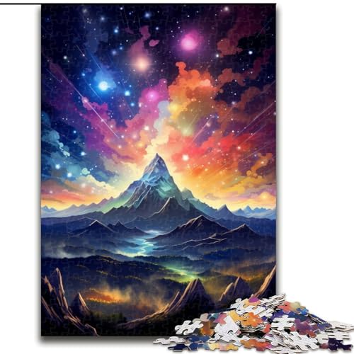 Puzzle 1000 Teile, Berg mit bunten Sternen, Holzpuzzle für Erwachsene, Größe 50x75cm, Denkspiel für Teenager und Familieninteraktion Puzzle 1000 Teile, Berg mit bunten Sternen, Holzpuzzle für Erwachsene, Größe 50x75cm, Denkspiel für Teenager und Familieninteraktion von LYXIANY