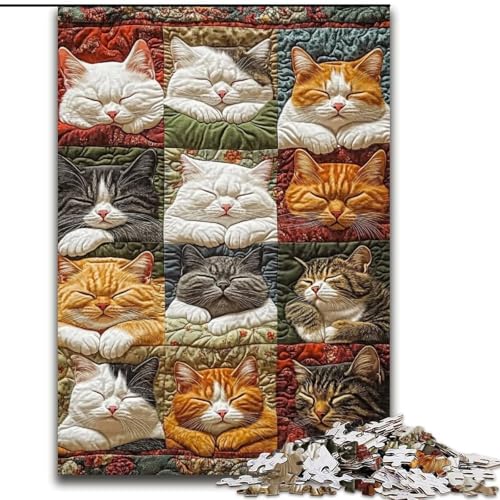 Puzzle 1000 Teile für Erwachsene, Katzencollage aus Holz, Kinder ab 14 Jahren, Größe 50x75cm, Denkspiel für Teenager Puzzle 1000 Teile für Erwachsene, Katzencollage aus Holz, Kinder ab 14 Jahren, Größe 50x75cm, Denkspiel für Teenager von LYXIANY