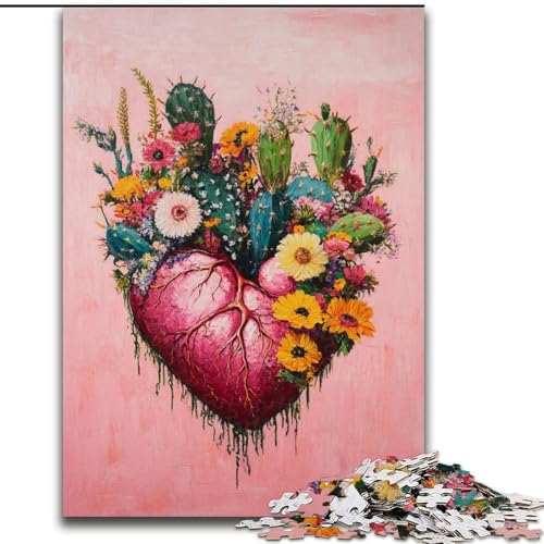 Puzzle 1000 Teile für Erwachsene, Pflanzenherz-Puzzle aus Karton, anspruchsvolles Denkspiel für Teenager, Familienspaß, DIY-Heimdeko-Geschenk, Größe 26X38cm Puzzle 1000 Teile für Erwachsene, Pflanzenherz-Puzzle aus Karton, anspruchsvolles Denkspiel für Teenager, Familienspaß, DIY-Heimdeko-Geschenk, Größe 26X38cm von LYXIANY