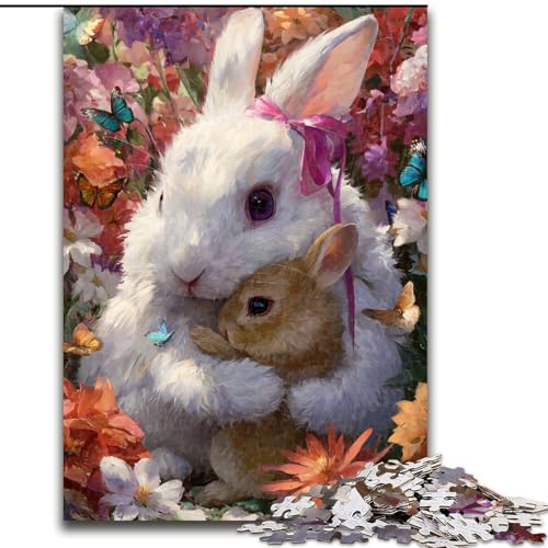 Puzzle 1000 Teile für Erwachsene Kaninchen-Puzzle aus Karton DIY-Dekoration, anspruchsvolles Denkspiel, Größe 26X38cm Puzzle 1000 Teile für Erwachsene Kaninchen-Puzzle aus Karton DIY-Dekoration, anspruchsvolles Denkspiel, Größe 26X38cm von LYXIANY