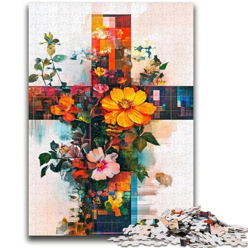 Puzzle 1000 Teile für Teenager, Geschenke, Blumenkreuz, für Alter 14+, Quizspiel, Spaß bei Heimaktivitäten, Geburtstagsgeschenk, Reisegeschenke, 38x26cm Puzzle 1000 Teile für Teenager, Geschenke, Blumenkreuz, für Alter 14+, Quizspiel, Spaß bei Heimaktivitäten, Geburtstagsgeschenk, Reisegeschenke, 38x26cm von LYXIANY
