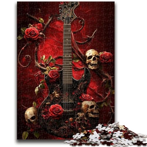 Puzzle 1000 Teile für Teenager, Totenkopfgitarre, ab 14 Jahren, Quizspiel, Spaß für zu Hause, Geburtstagsgeschenk, Reisegeschenk, 26x38cm Puzzle 1000 Teile für Teenager, Totenkopfgitarre, ab 14 Jahren, Quizspiel, Spaß für zu Hause, Geburtstagsgeschenk, Reisegeschenk, 26x38cm von LYXIANY
