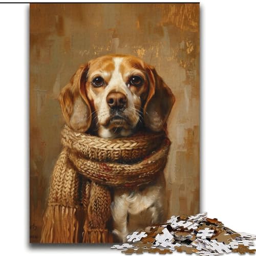 Puzzle 2000 Teile für Teenager, Beagle mit Schal, Familienspaß, Aktivitäten zu Hause, Geburtstagsgeschenk, Reisegeschenk, für Kinder und Jugendliche ab 14 Jahren, 70x100cm Puzzle 2000 Teile für Teenager, Beagle mit Schal, Familienspaß, Aktivitäten zu Hause, Geburtstagsgeschenk, Reisegeschenk, für Kinder und Jugendliche ab 14 Jahren, 70x100cm von LYXIANY