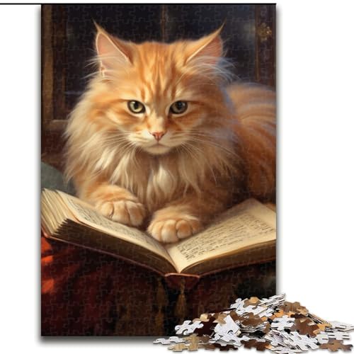 Puzzle für Erwachsene, 1000 Teile, Katzen-Lesebuch, Unmögliches Puzzle für Erwachsene, Herausforderndes DIY-Denkspiel für Teenager, Größe: 38x26cm Puzzle für Erwachsene, 1000 Teile, Katzen-Lesebuch, Unmögliches Puzzle für Erwachsene, Herausforderndes DIY-Denkspiel für Teenager, Größe: 38x26cm von LYXIANY
