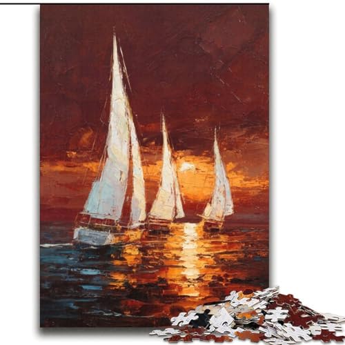Puzzle für Erwachsene und Jugendliche, 1000 Teile, Segelboot-Ölgemälde, Lernspiele, Heimdekoration, Geburtstagsgeschenk, Geschenke, Wandkunst, 38x52cm Puzzle für Erwachsene und Jugendliche, 1000 Teile, Segelboot-Ölgemälde, Lernspiele, Heimdekoration, Geburtstagsgeschenk, Geschenke, Wandkunst, 38x52cm von LYXIANY