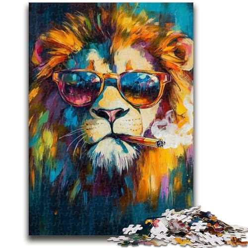 Puzzle für Jugendliche, 1000 Teile, Ölgemälde mit rauchendem Löwen, Lernspiele, Heimdekoration, Künstlersammlung, bildende Kunst, 38x26cm Puzzle für Jugendliche, 1000 Teile, Ölgemälde mit rauchendem Löwen, Lernspiele, Heimdekoration, Künstlersammlung, bildende Kunst, 38x26cm von LYXIANY