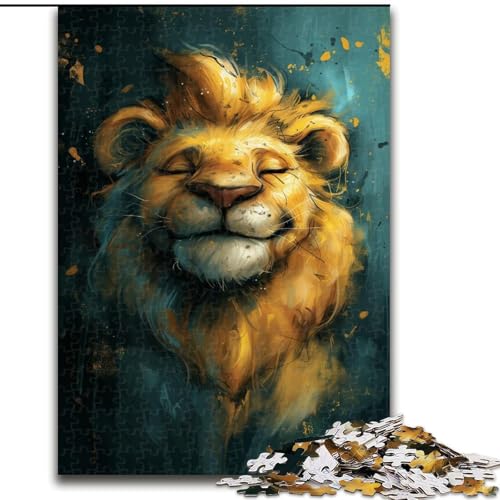 Puzzle mit 1000 Teilen, süßer Kleiner gelber Löwe, Holzpuzzle für Erwachsene, Größe 50x75cm, Denkspiel für Teenager und Familieninteraktion Puzzle mit 1000 Teilen, süßer Kleiner gelber Löwe, Holzpuzzle für Erwachsene, Größe 50x75cm, Denkspiel für Teenager und Familieninteraktion von LYXIANY