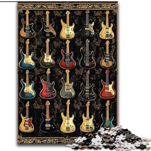 Puzzle mit 1000 Teilen für Erwachsene, Gitarrensammlung, Puzzle aus Holz, anspruchsvolles Denkspiel für Teenager, perfekt als Heimdekoration oder Geschenk, Größe 50x75cm Puzzle mit 1000 Teilen für Erwachsene, Gitarrensammlung, Puzzle aus Holz, anspruchsvolles Denkspiel für Teenager, perfekt als Heimdekoration oder Geschenk, Größe 50x75cm von LYXIANY