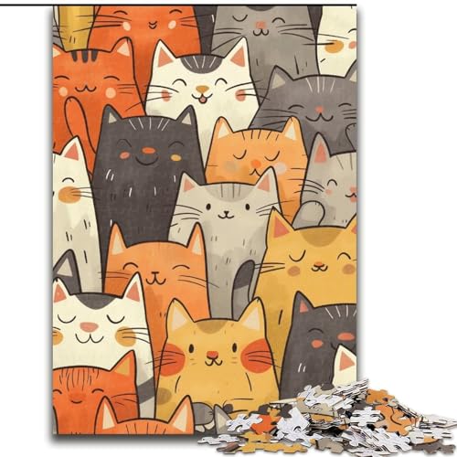 Puzzle mit 1000 Teilen für Erwachsene, Katzenkunst-Puzzle aus Holz, anspruchsvolles Denkspiel für Teenager, perfekt als Heimdekoration oder Geschenk, Größe 50x75cm Puzzle mit 1000 Teilen für Erwachsene, Katzenkunst-Puzzle aus Holz, anspruchsvolles Denkspiel für Teenager, perfekt als Heimdekoration oder Geschenk, Größe 50x75cm von LYXIANY