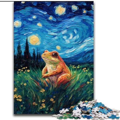 Puzzle mit 1000 Teilen für Erwachsene, Nachthimmel-Frosch-Puzzle aus Holz, anspruchsvolles Denkspiel für Teenager, perfekt als Heimdekoration oder Geschenk, Größe 50x75cm Puzzle mit 1000 Teilen für Erwachsene, Nachthimmel-Frosch-Puzzle aus Holz, anspruchsvolles Denkspiel für Teenager, perfekt als Heimdekoration oder Geschenk, Größe 50x75cm von LYXIANY