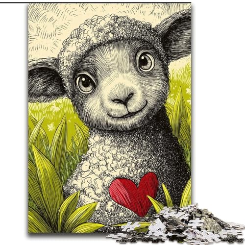 Puzzle mit 1000 Teilen für Erwachsene, Schafe auf der Wiese, aus Karton, perfekt für Teenager und Sammler, ideale Heimdekoration und Reisegeschenk, Größe 38x26cm Puzzle mit 1000 Teilen für Erwachsene, Schafe auf der Wiese, aus Karton, perfekt für Teenager und Sammler, ideale Heimdekoration und Reisegeschenk, Größe 38x26cm von LYXIANY