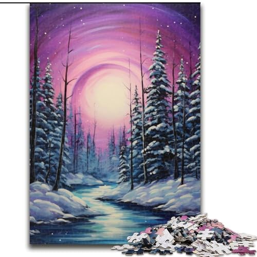 Puzzle mit 1000 Teilen für Erwachsene, verschneite Landschaft mit Kiefern, Holzpuzzle für Teenager und Jugendliche, ideales Geburtstags, Größe 50x75cm Puzzle mit 1000 Teilen für Erwachsene, verschneite Landschaft mit Kiefern, Holzpuzzle für Teenager und Jugendliche, ideales Geburtstags, Größe 50x75cm von LYXIANY