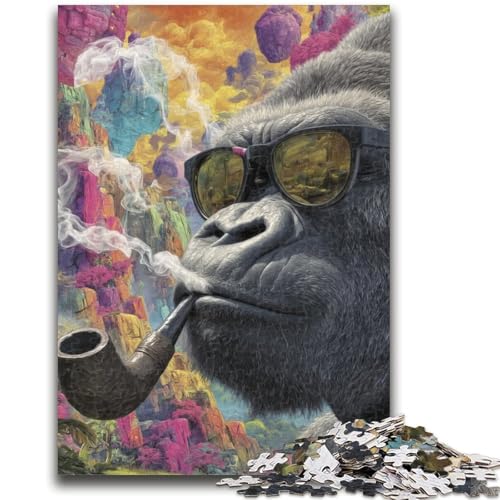 Puzzle mit 1000 Teilen für Teenager, Geschenke zum Thema Rauchender Schimpanse, für Kinder ab 14 Jahren, Quizspiel, Spaß bei Aktivitäten zu Hause, Geburtstagsgeschenk, Reisegeschenke, 38x26cm Puzzle mit 1000 Teilen für Teenager, Geschenke zum Thema Rauchender Schimpanse, für Kinder ab 14 Jahren, Quizspiel, Spaß bei Aktivitäten zu Hause, Geburtstagsgeschenk, Reisegeschenke, 38x26cm von LYXIANY