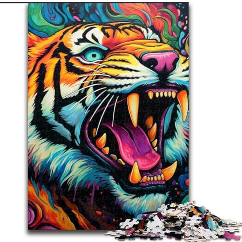 Puzzles für Erwachsene, farbenfrohes Tiger-Kunst-Puzzle aus Karton, Größe: 38x26cm, anspruchsvolles Denkspiel für Teenager, unterhaltsames interaktives Spiel für die ganze Familie Puzzles für Erwachsene, farbenfrohes Tiger-Kunst-Puzzle aus Karton, Größe: 38x26cm, anspruchsvolles Denkspiel für Teenager, unterhaltsames interaktives Spiel für die ganze Familie von LYXIANY