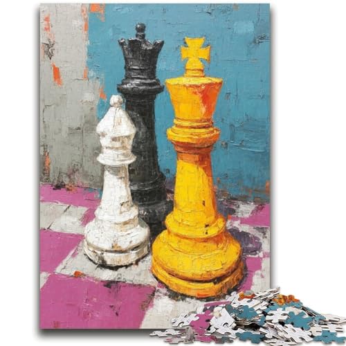 Puzzles für Erwachsene und Jugendliche, 1000 Teile, Schach, Ölgemälde, Denksportspiel, Lernspiel für Geburtstag, Weihnachten, für 14-Jährige, 26x38cm Puzzles für Erwachsene und Jugendliche, 1000 Teile, Schach, Ölgemälde, Denksportspiel, Lernspiel für Geburtstag, Weihnachten, für 14-Jährige, 26x38cm von LYXIANY