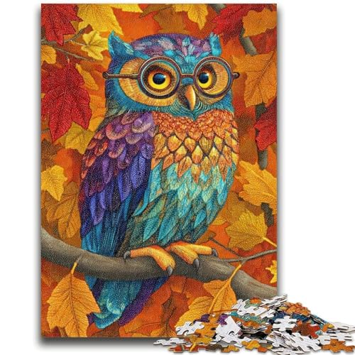 Puzzles für Erwachsene und Jugendliche, Puzzle „Eule mit fallenden Blättern“, Quizspiel ganze Familie, 26x38cm Puzzles für Erwachsene und Jugendliche, Puzzle „Eule mit fallenden Blättern“, Quizspiel ganze Familie, 26x38cm von LYXIANY