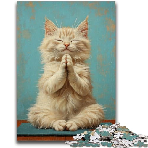 Puzzles für Erwachsene und Jugendliche, Puzzle „Meditierende Katze“, Quizspiel ganze Familie, 26x38cm Puzzles für Erwachsene und Jugendliche, Puzzle „Meditierende Katze“, Quizspiel ganze Familie, 26x38cm von LYXIANY