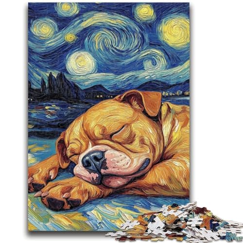 Puzzles für Erwachsene und Jugendliche, Puzzle „Staffordshire Bull Terrier – Nachthimmel-Quizspiel ganze Familie, 50x75cm Puzzles für Erwachsene und Jugendliche, Puzzle „Staffordshire Bull Terrier – Nachthimmel-Quizspiel ganze Familie, 50x75cm von LYXIANY