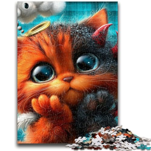 Puzzles für Erwachsene und Jugendliche, Puzzle „Teufelskätzchen“ für Kinder ab 14 Jahren, Lernspiele für Erwachsene und Jugendliche, Kunstwerk, Geschenk, 26x38cm Puzzles für Erwachsene und Jugendliche, Puzzle „Teufelskätzchen“ für Kinder ab 14 Jahren, Lernspiele für Erwachsene und Jugendliche, Kunstwerk, Geschenk, 26x38cm von LYXIANY