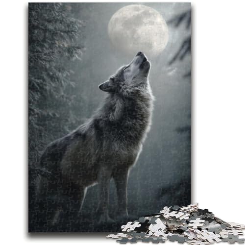 Puzzles für Erwachsene und Jugendliche, Puzzle „Wolf unter dem Mond“, Quizspiel, ganze Familie, 50x75cm Puzzles für Erwachsene und Jugendliche, Puzzle „Wolf unter dem Mond“, Quizspiel, ganze Familie, 50x75cm von LYXIANY