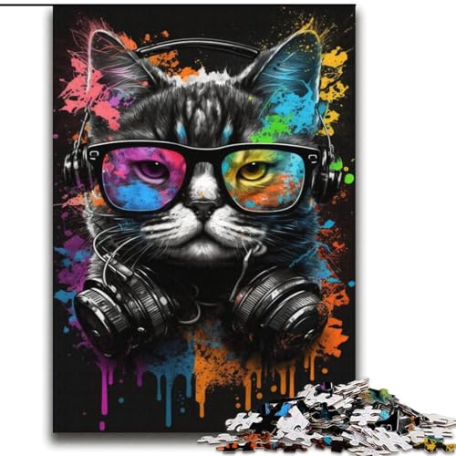 Puzzles für Teenager, 2000-teiliges Puzzle Kopfhörer-Katze, Staycation, Zeit totschlagen“ mit vollständig ineinandergreifenden, zufällig geformten Teilen, 70x100cm Puzzles für Teenager, 2000-teiliges Puzzle Kopfhörer-Katze, Staycation, Zeit totschlagen“ mit vollständig ineinandergreifenden, zufällig geformten Teilen, 70x100cm von LYXIANY