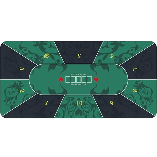 LYZXYZAI Klappbarer Pokertisch Professioneller Pokertisch Texas Holdem Rechteckiger Pokertisch Rutschfester Pokertisch Pokermatte Für 10 Spieler Pokerspiel,003,180 * 90CM von LYZXYZAI