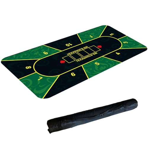 LYZXYZAI Pokermatte 180X90cm Texas Hold'em Gummimatte Pokeroberseite Matte Pokerauflage Tragbare Rollbar Für Multiplayer Pokerspiele Karten Schachbrettspiele,006,180 * 90CM von LYZXYZAI