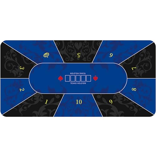 LYZXYZAI Pokermatte Professionell Texas Holdem Pokermatte Tragbare Pokermatte Deluxe Pokertuch Pokertischauflage Für 10 Spieler Pokerspiel,010,120 * 60CM von LYZXYZAI