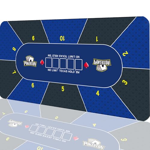 LYZXYZAI Pokertisch Für Texas Hold'em Tragbarer Pokertisch Aus Gummi Wasserfeste Und rutschfeste Pokermatte Mit Tragetasche Für Kartenspiele Poker Blackjack Casino,002,180 * 90CM von LYZXYZAI