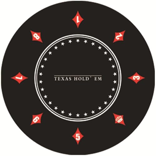 LYZXYZAI Runde Pokermatte Für Texas Hold'em Deluxe Pokertischtuch Pokermatte mit Tasche rutschfest und wasserabweisend Für Multiplayer-Pokerspiele Pokerkarten,002,120 * 120CM von LYZXYZAI