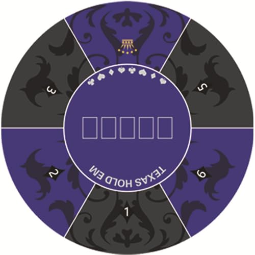 LYZXYZAI Runde Pokermatte Texas Holdem Pokermatte Pokermatte Aus Gummi Pokermatte Auf Rollen Für Multiplayer-Pokerspiele Pokerkarten,011,120 * 120CM von LYZXYZAI