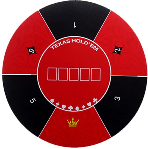 LYZXYZAI Runde Pokermatte Texas Holdem Pokermatte Tragbare Pokermatte Faltbarer Pokertisch Pokertischauflage Mit Art-Deco-Aufdruck Für Multiplayer-Pokerspiele Pokerkarten,002,120 * 120CM von LYZXYZAI