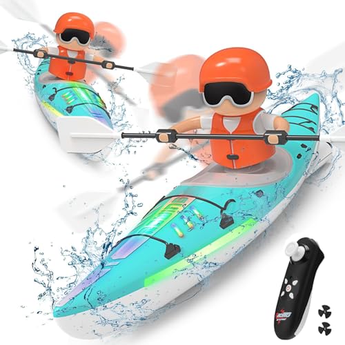 LYtech RC Boot Kinder Ferngesteuertes 2,4 GHz Boot Ferngesteuertes Rennboot mit LED-Licht für Pools und Seen Poolspielzeug Boot Ferngsteuert Spielzeug im Freien Geschenke für 3+ Jahre Jungen Mädchen von LYtech