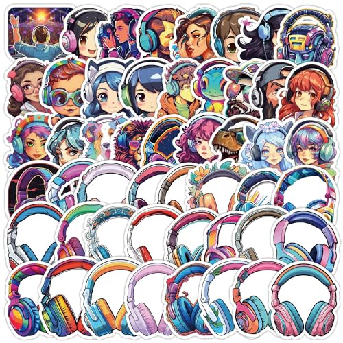 Ausgezeichnetes Ohr Aufkleber Colorful Earphone Sticker Set 50 Stücke Niedlich Deko für Auto Laptop Skateboard Fahrrad Moped Motorrad Fahrrad Computer,Geeignet für Erwachsene Kinder von LYunMu