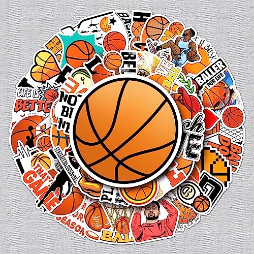 Basketbal Aufkleber Basketball Sticker Set 50 Stücke Niedlich Deko für Auto Laptop Skateboard Fahrrad Moped Motorrad Fahrrad Computer,Geeignet für Erwachsene Kinder von LYunMu