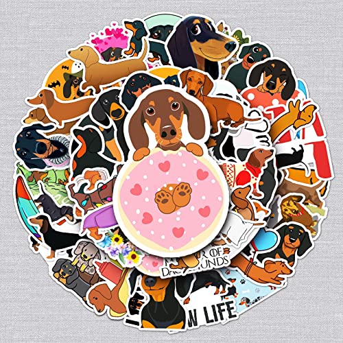 Dackel Aufkleber Dachshund Sticker Set 50 Stücke Niedlich Deko für Auto Laptop Skateboard Fahrrad Moped Motorrad Fahrrad Computer,Geeignet für Erwachsene Kinder von LYunMu