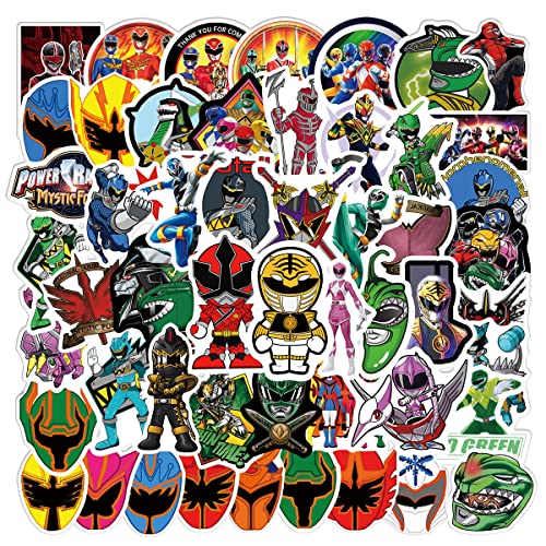 Dinosaurier Aufkleber Mighty Morphin Power Rangers Sticker Set 50 Stücke Niedlich Deko für Auto Laptop Skateboard Fahrrad Moped Motorrad Fahrrad Computer,Geeignet für Erwachsene Kinder von LYunMu