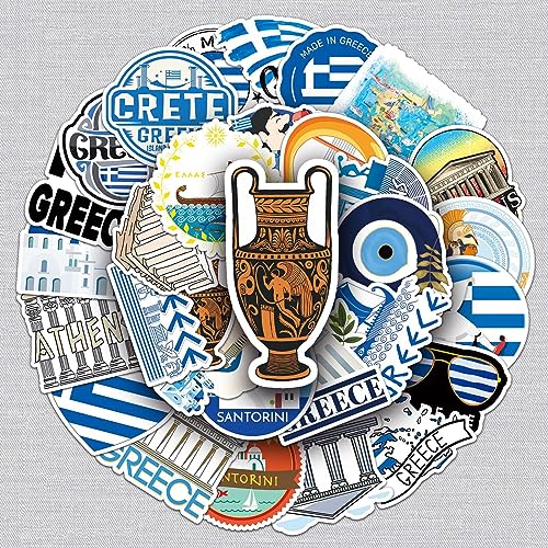 Greece Aufkleber Greece Sticker Set 50 Stücke Niedlich Deko für Auto Laptop Skateboard Fahrrad Moped Motorrad Fahrrad Computer,Geeignet für Erwachsene Kinder von LYunMu